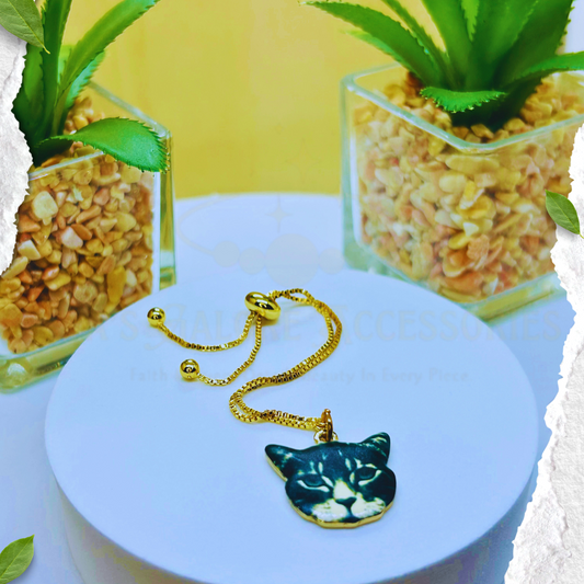 Whisker Chic Cat Charm Adjustable Bracelet