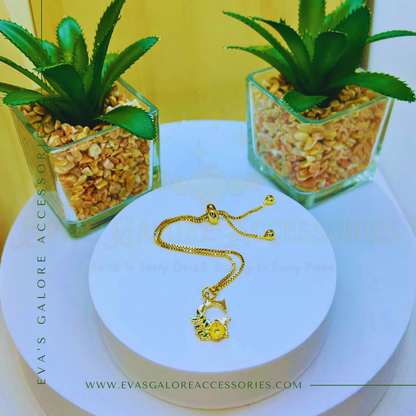 Gold “G” Flower & Leaf Adjustable Bracelet