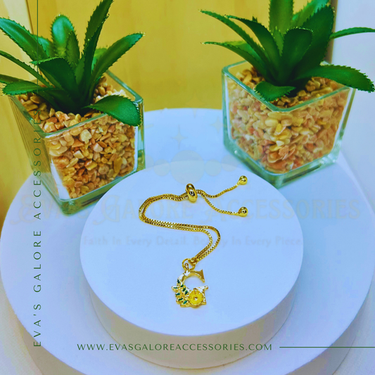 Gold “G” Flower & Leaf Adjustable Bracelet