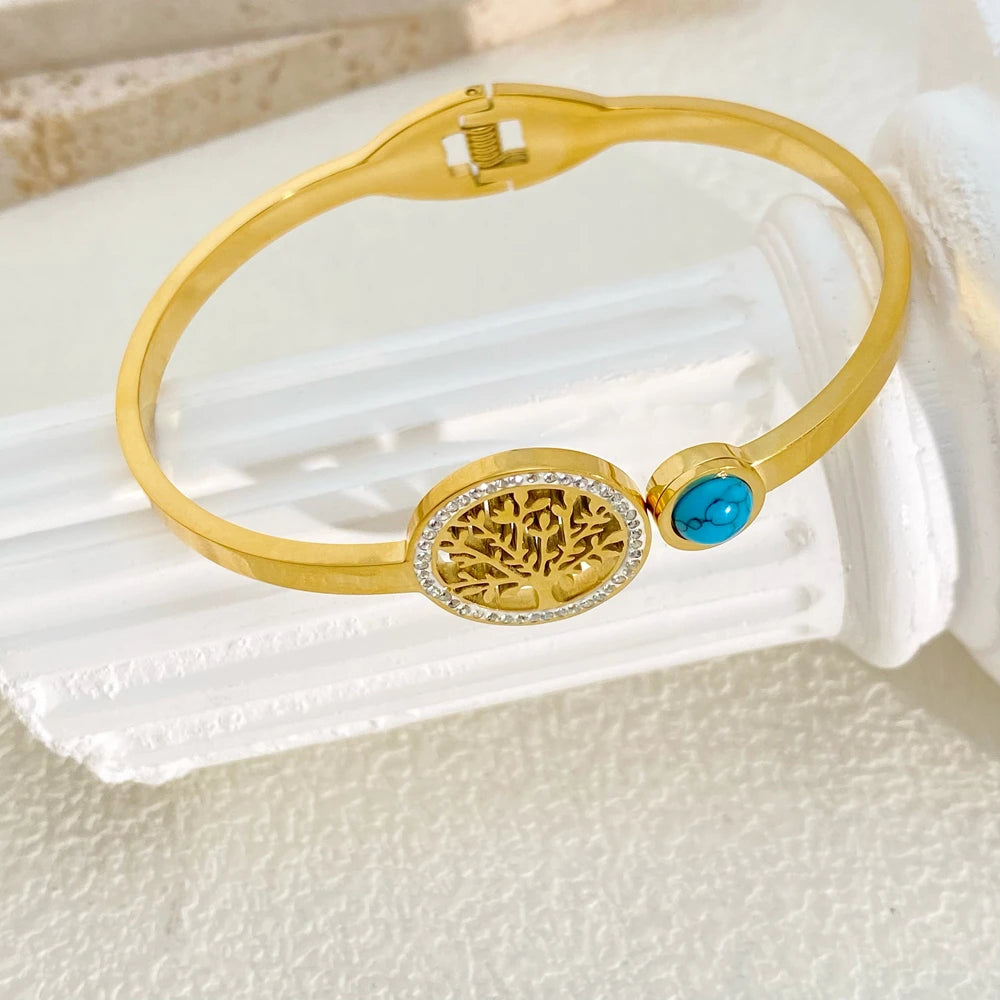 Golden Tree of Life Bangles