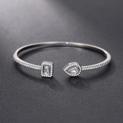 Cubic Zirconia Open Cuff Bangle