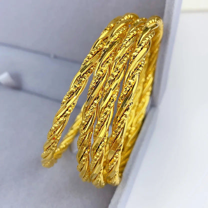 Golden Twisted Bangle Set