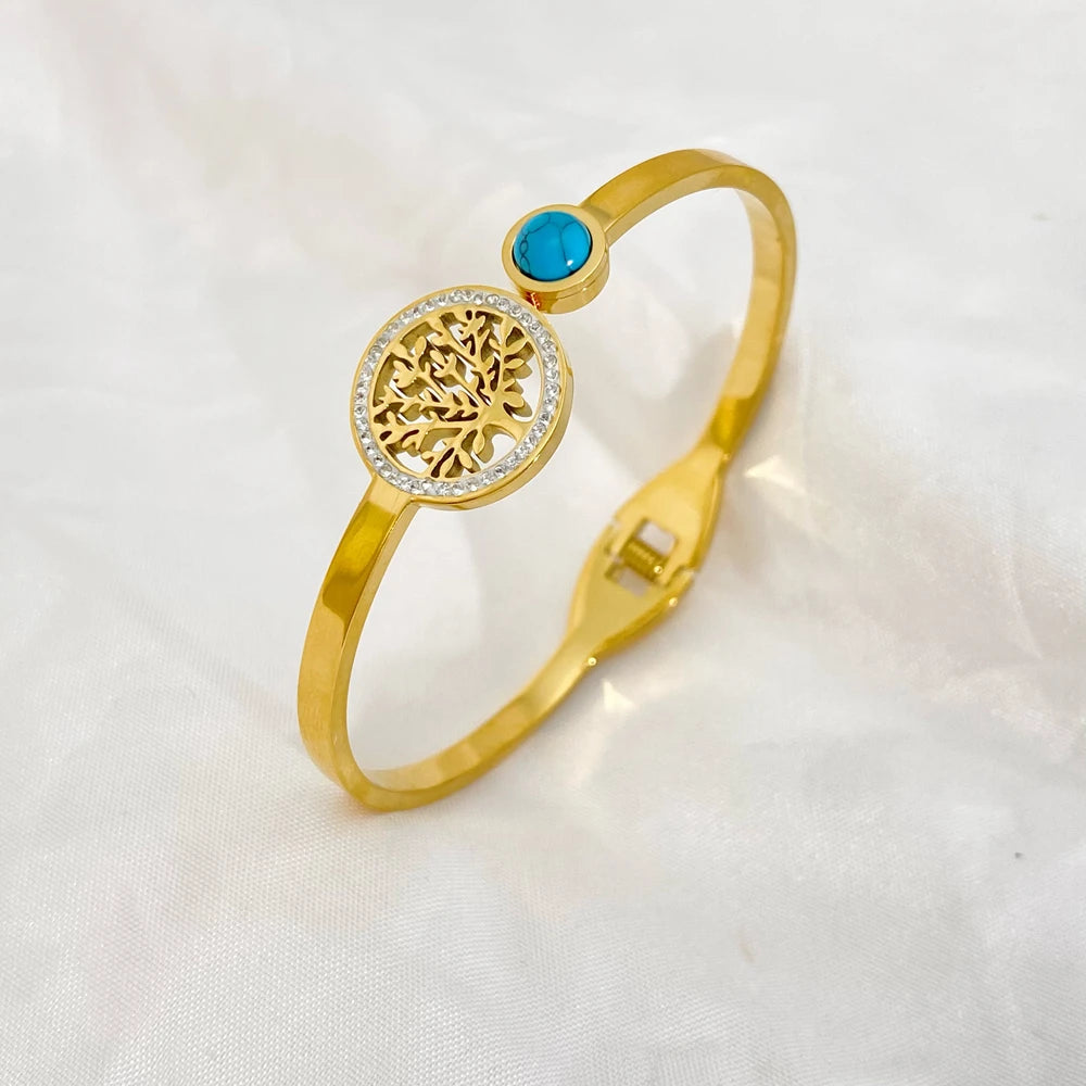 Golden Tree of Life Bangles