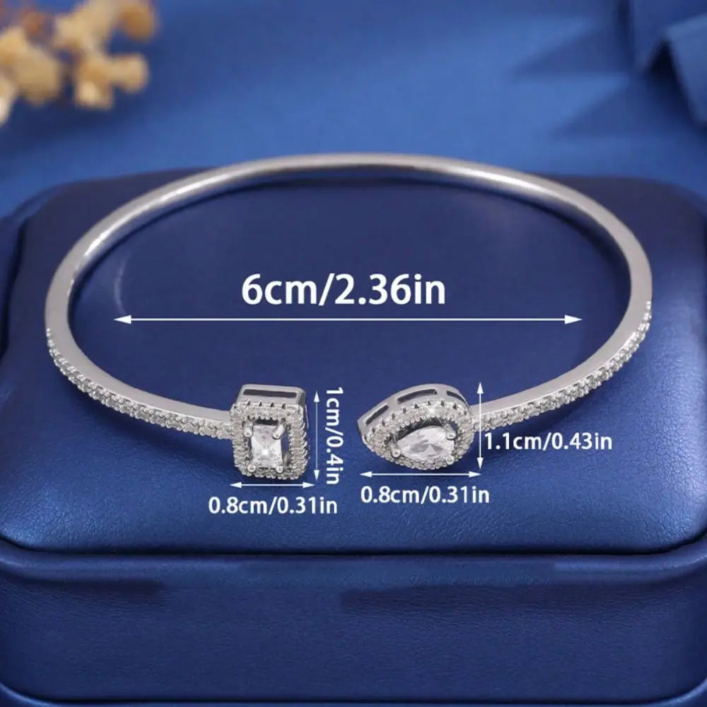 Cubic Zirconia Open Cuff Bangle