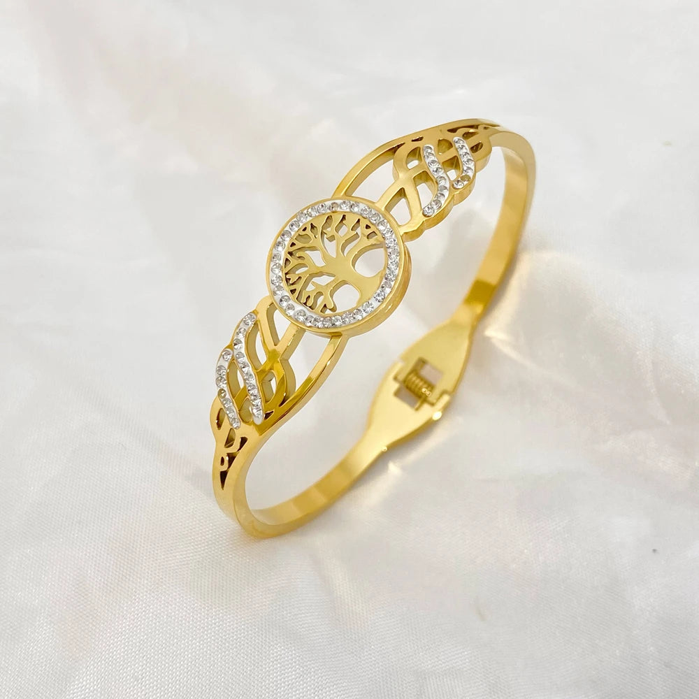 Golden Tree of Life Bangles