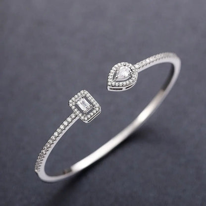 Cubic Zirconia Open Cuff Bangle