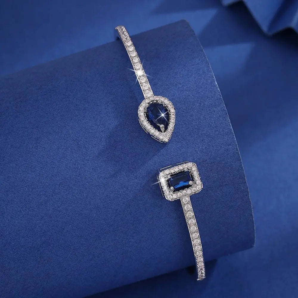 Cubic Zirconia Open Cuff Bangle