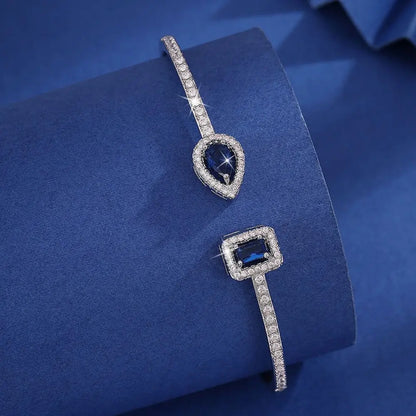 Cubic Zirconia Open Cuff Bangle
