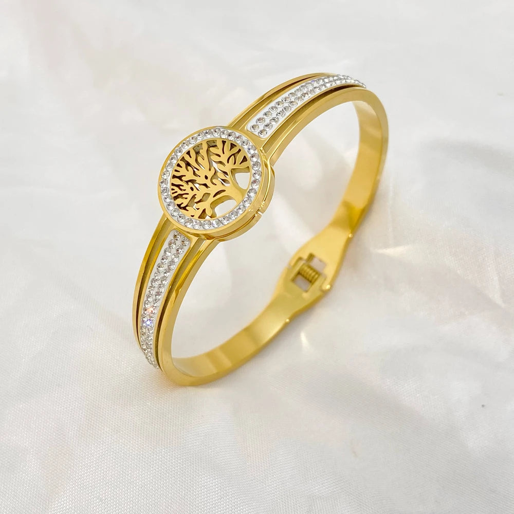 Golden Tree of Life Bangles