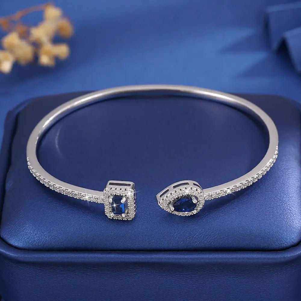Cubic Zirconia Open Cuff Bangle