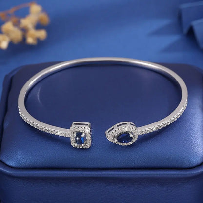 Cubic Zirconia Open Cuff Bangle