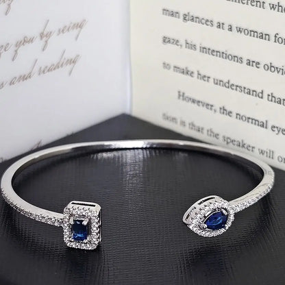 Cubic Zirconia Open Cuff Bangle