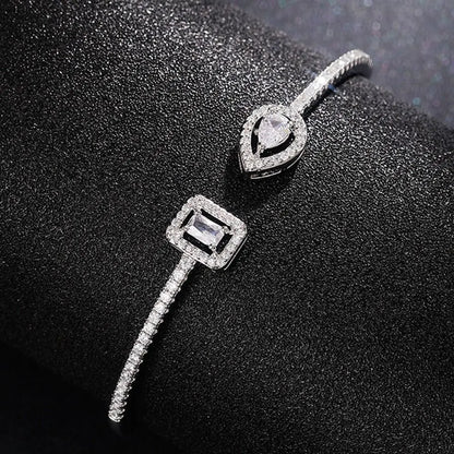 Cubic Zirconia Open Cuff Bangle