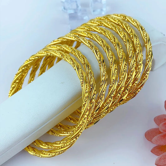 Golden Twisted Bangle Set