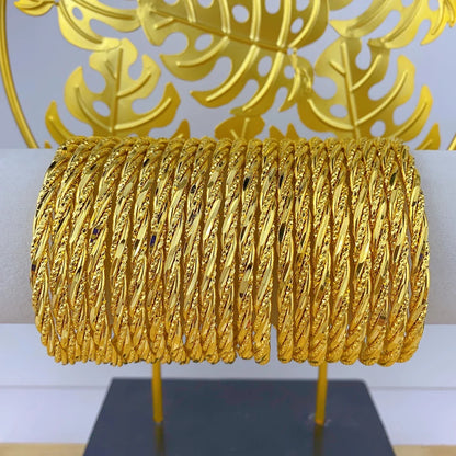 Golden Twisted Bangle Set