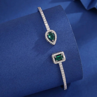 Cubic Zirconia Open Cuff Bangle