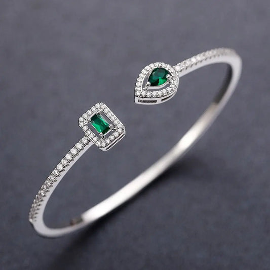 Cubic Zirconia Open Cuff Bangle
